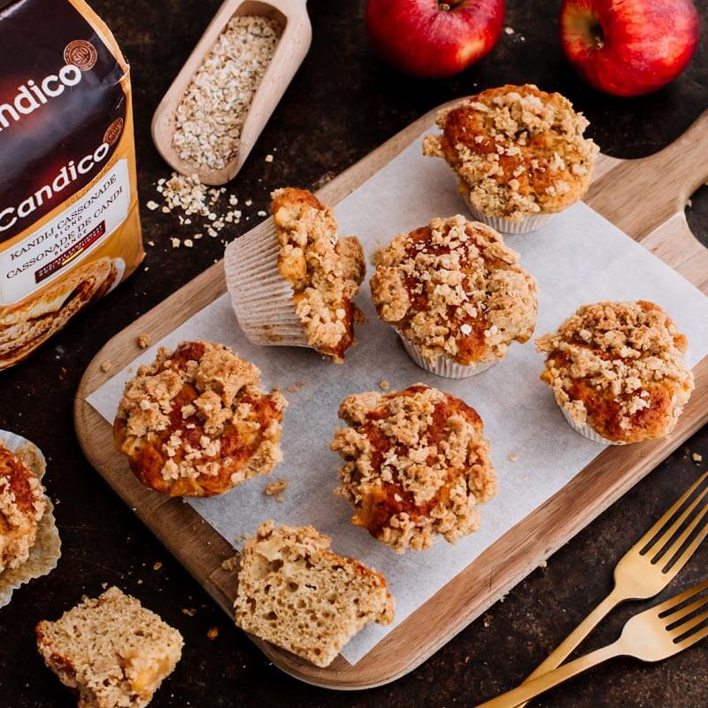 Appel crumble muffins